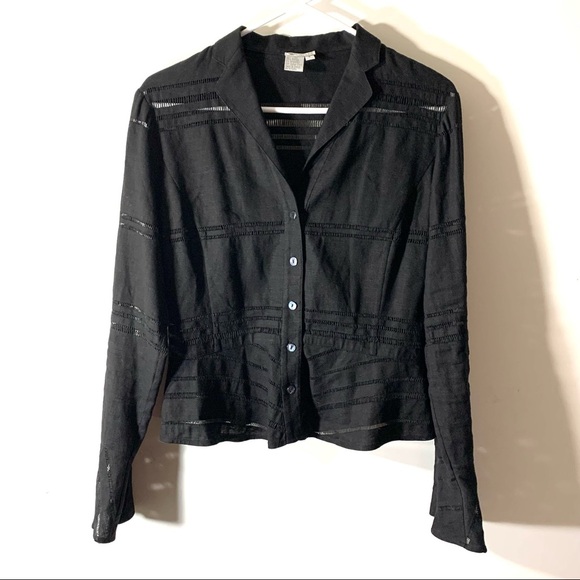 W by Worth Linen Bell Sleeve Blouse - Picture 1 of 8